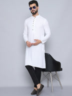 Even Apparels Men's Pure Cotton White Kurta | Grocsy