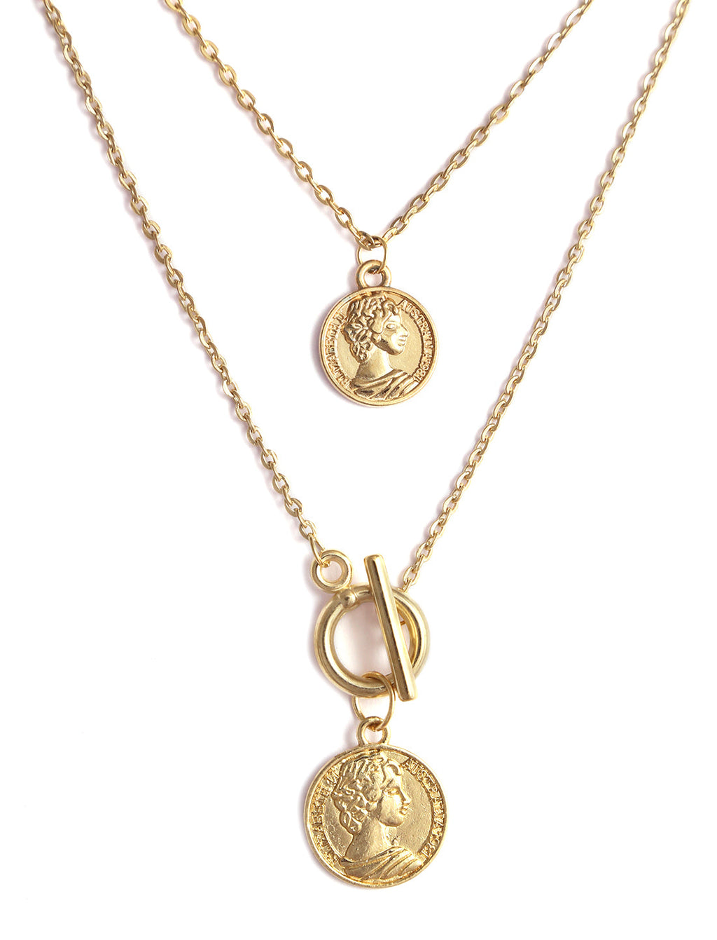 Gold-Polished Alloy Layered Designer Short Necklace - The Pari | Grocsy