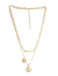Gold-Polished Alloy Layered Designer Short Necklace - The Pari | Grocsy