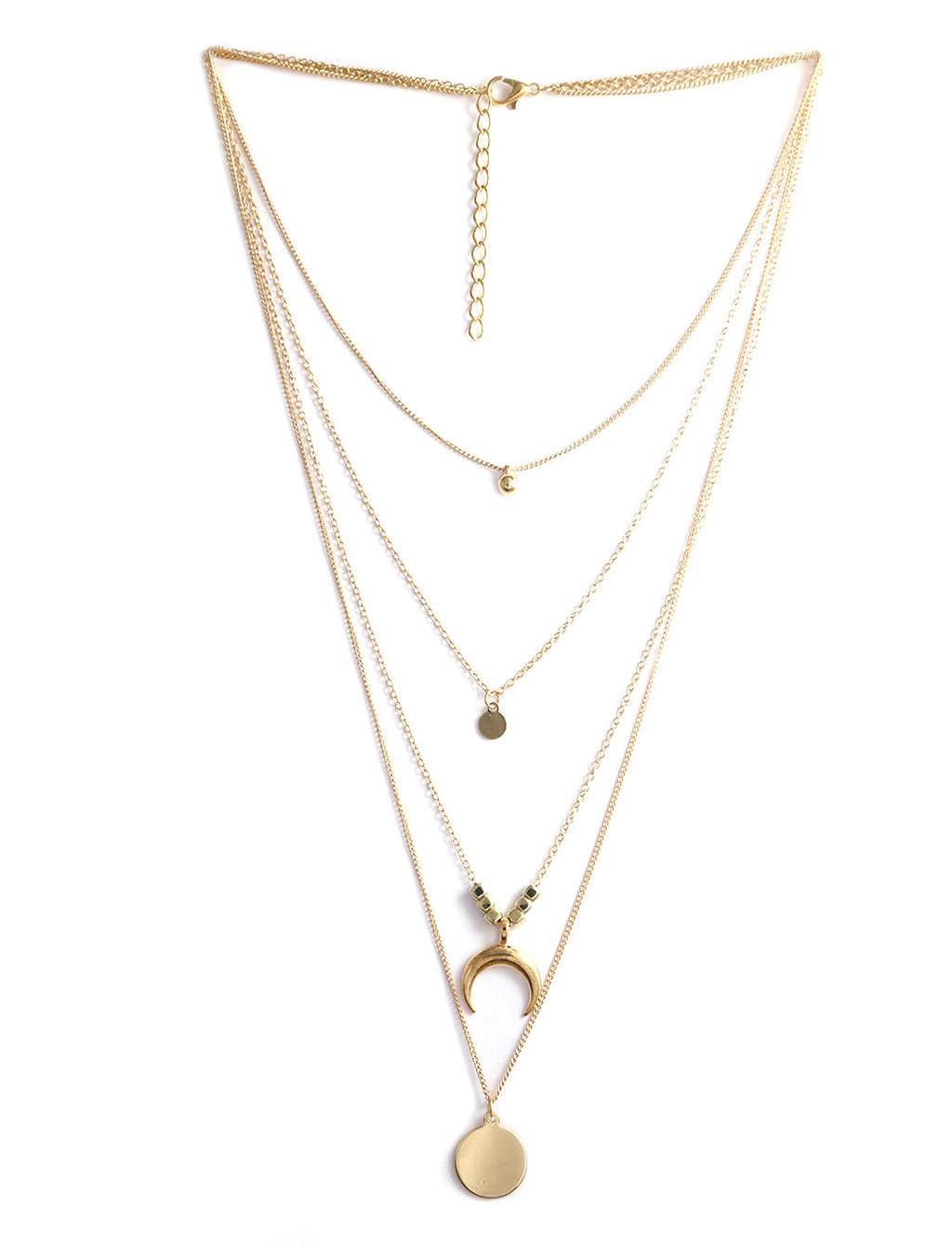 Gold-Polished Alloy Layered Designer Short Necklace - The Pari | Grocsy