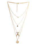 Gold-Polished Alloy Layered Designer Short Necklace - The Pari | Grocsy