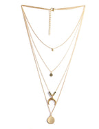 Gold-Polished Alloy Layered Designer Short Necklace - The Pari | Grocsy