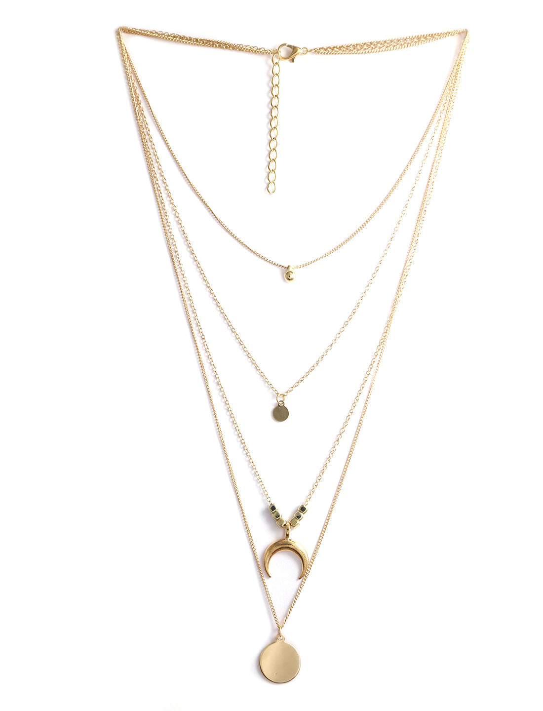 Gold-Polished Alloy Layered Designer Short Necklace - The Pari | Grocsy