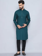 Even Apparels Men's Loop Button Green Kurta | Grocsy