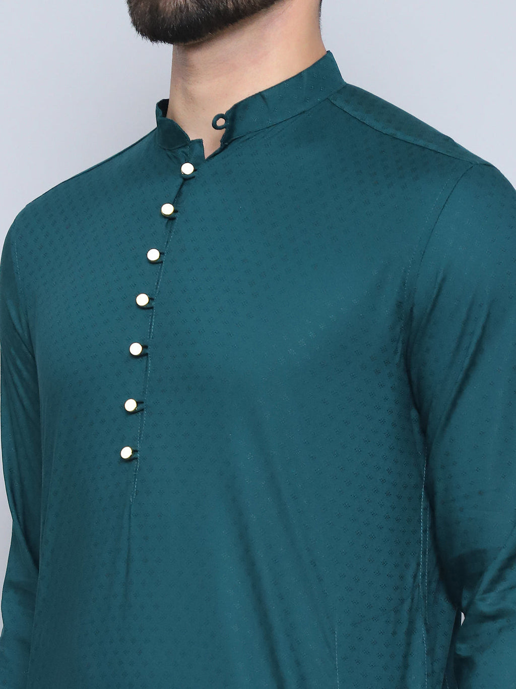 Even Apparels Men's Loop Button Green Kurta | Grocsy