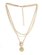 Gold-Polished Alloy Layered Designer Short Necklace - The Pari | Grocsy