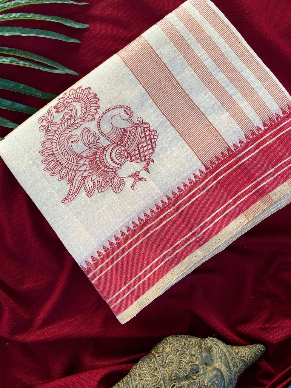 Mameraa Sarees White Heritage With A Royal Touch Tussar Silk Saree-White | Grocsy