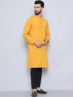 Even Apparels Men's Self Design Yellow Kurta | Grocsy