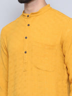 Even Apparels Men's Self Design Yellow Kurta | Grocsy
