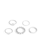 Silver-Plated Alloy Stylish Contemporary Stackable Ring - The Pari | Grocsy