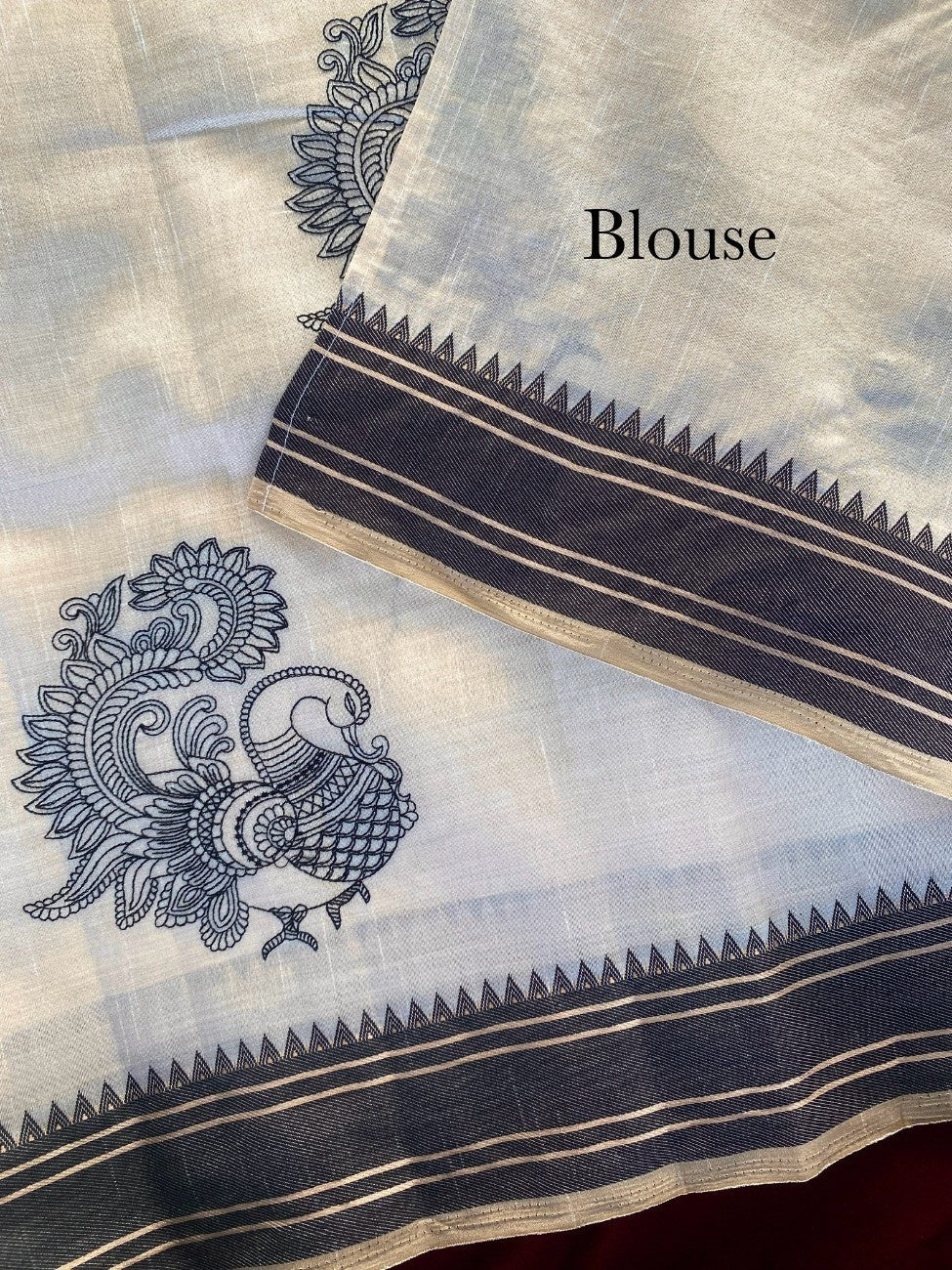 Mameraa Sarees White Heritage With A Royal Touch Tussar Silk Saree-White | Grocsy