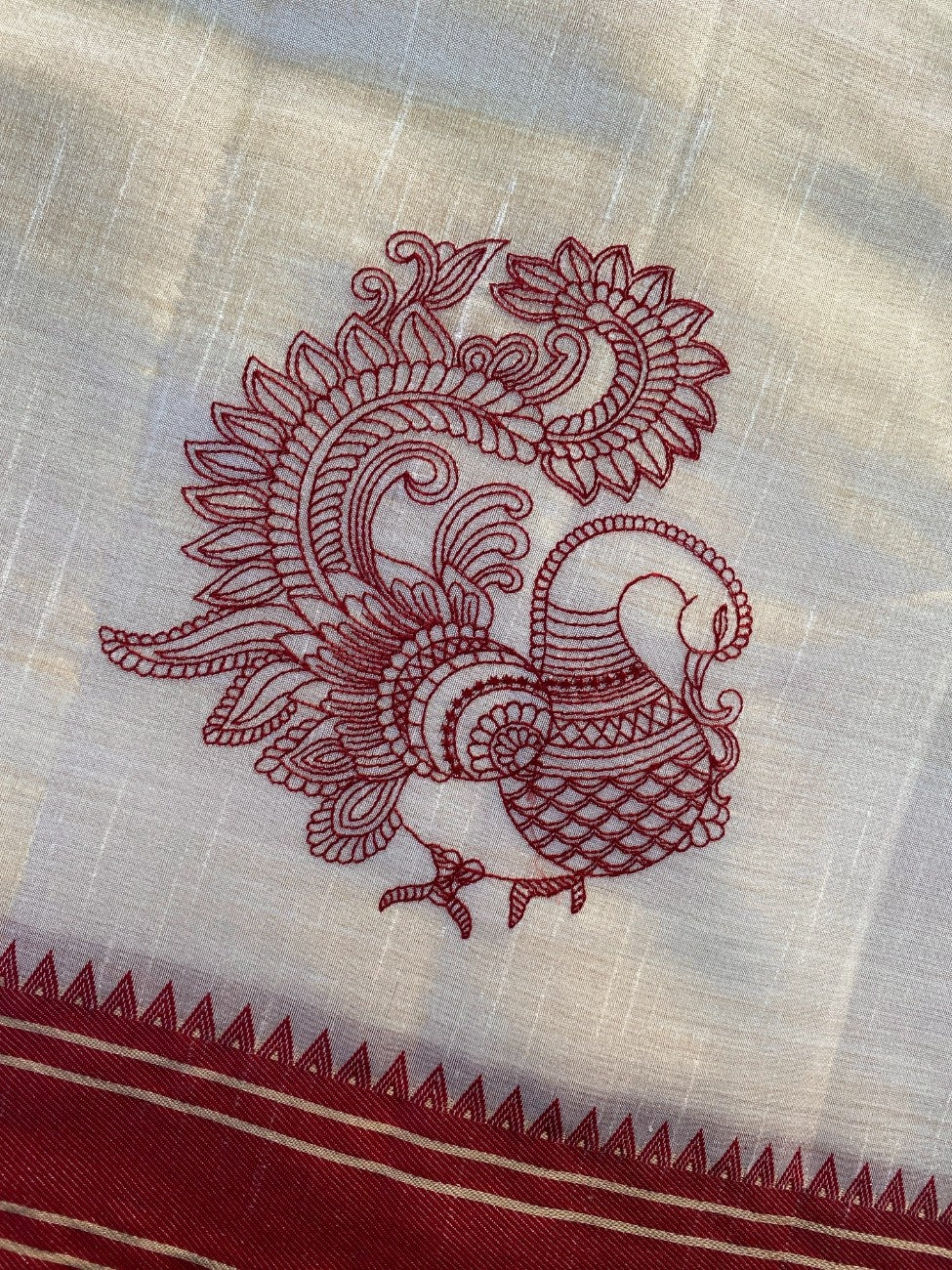Mameraa Sarees White Heritage With A Royal Touch Tussar Silk Saree-White | Grocsy