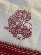 Mameraa Sarees White Heritage With A Royal Touch Tussar Silk Saree-White | Grocsy