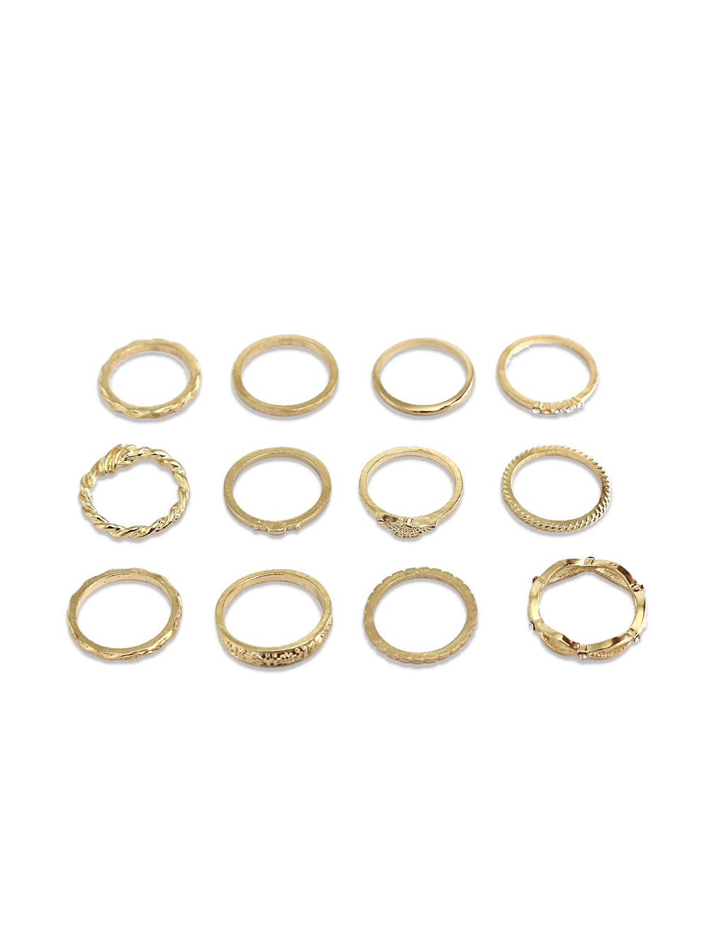Gold-Polished Alloy Stylish Contemporary Stackable Ring - The Pari | Grocsy