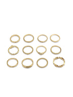 Gold-Polished Alloy Stylish Contemporary Stackable Ring - The Pari | Grocsy