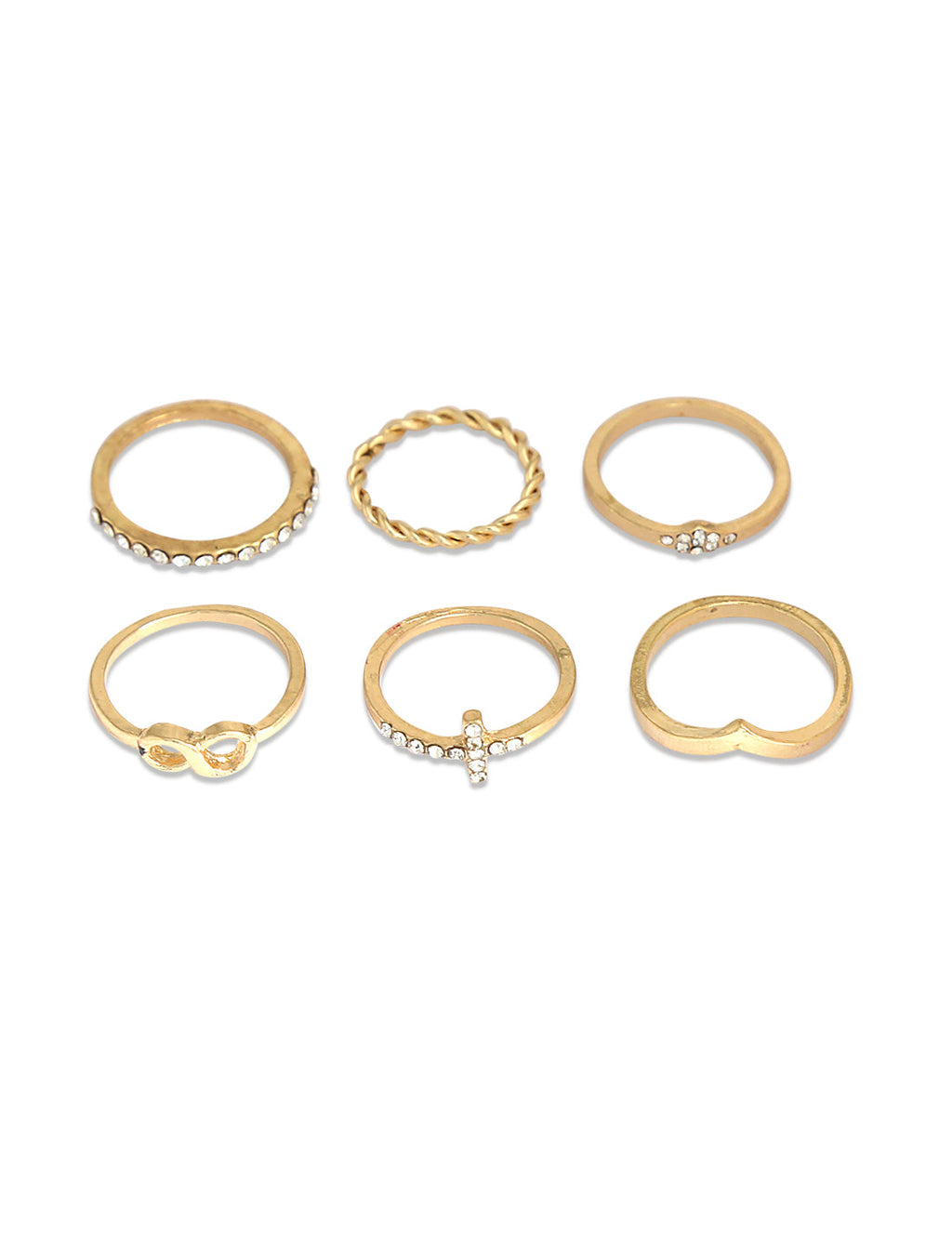 Gold-Polished Alloy Stylish Contemporary Stackable Ring - The Pari | Grocsy