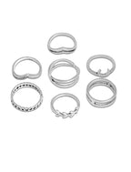Silver-Plated Alloy Stylish Contemporary Stackable Ring - The Pari | Grocsy