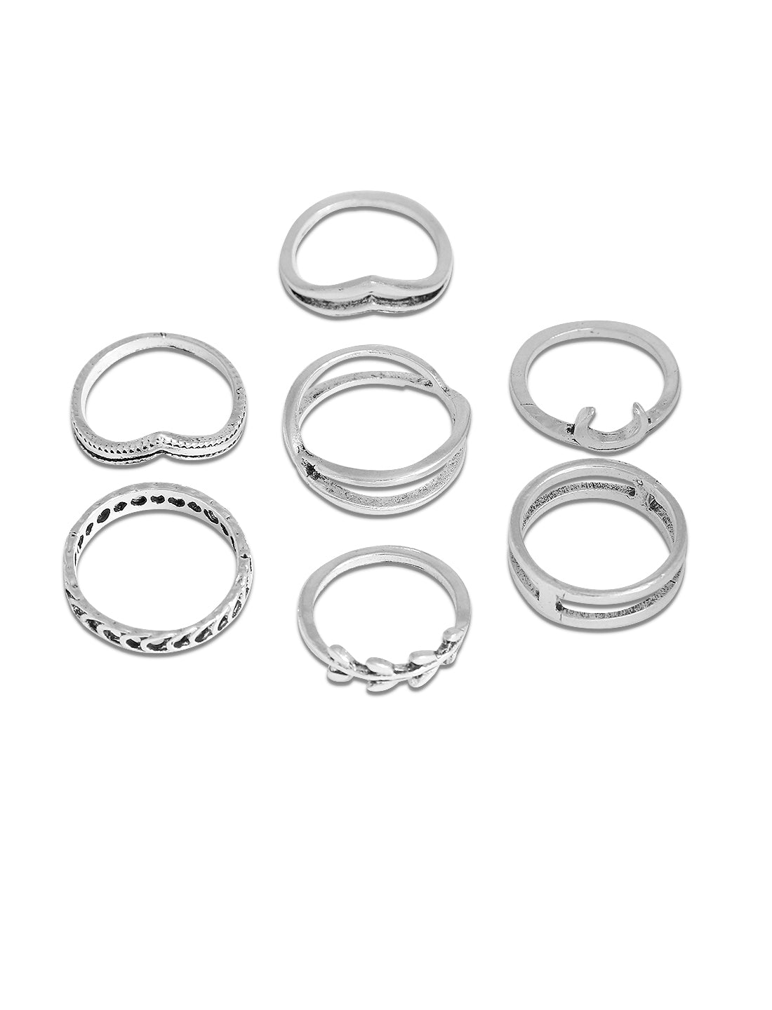Silver-Plated Alloy Stylish Contemporary Stackable Ring - The Pari | Grocsy