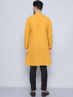 Even Apparels Men's Pure Cotton Yellow Sherwani Kurta | Grocsy
