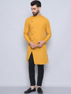 Even Apparels Men's Pure Cotton Yellow Sherwani Kurta | Grocsy
