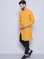 Even Apparels Men's Pure Cotton Yellow Sherwani Kurta | Grocsy