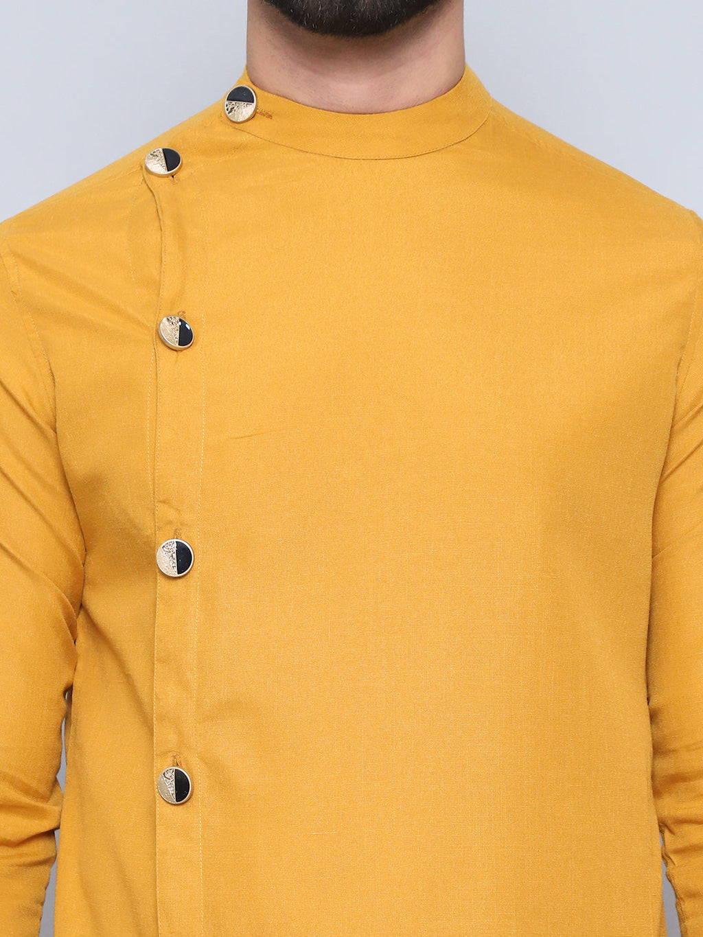 Even Apparels Men's Pure Cotton Yellow Sherwani Kurta | Grocsy
