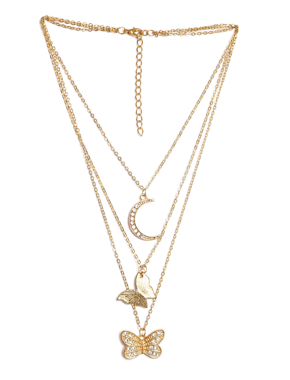Gold-Polished Alloy Dienty Look Designer Necklace - The Pari | Grocsy