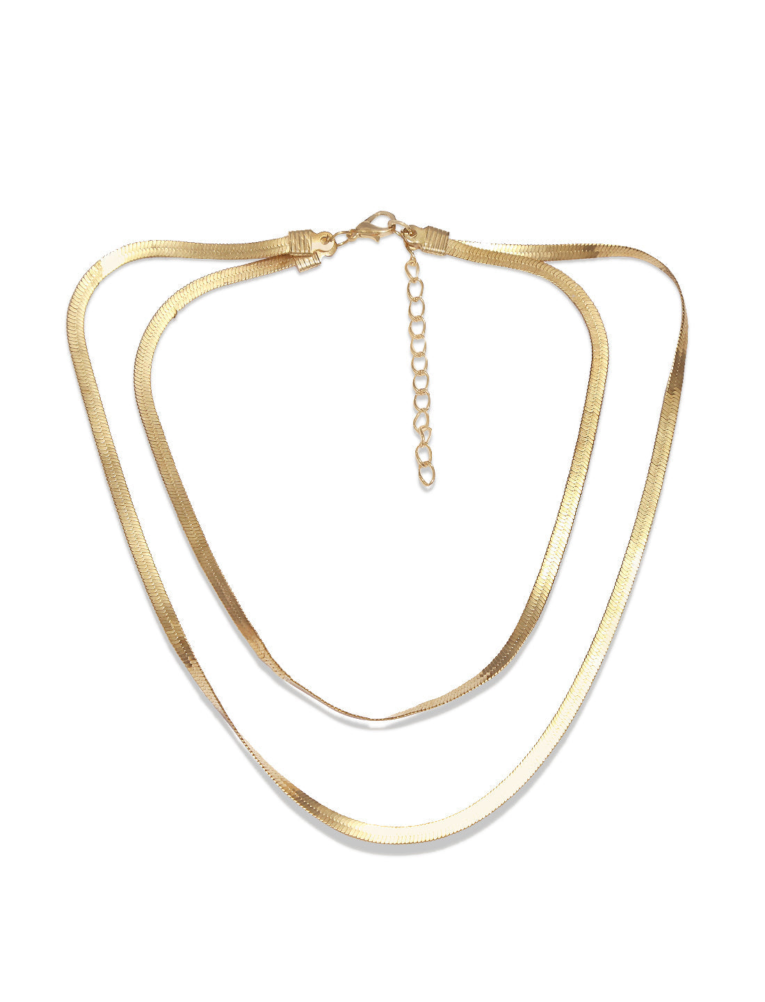 Gold-Polished Alloy Layered Designer Short Necklace - The Pari | Grocsy