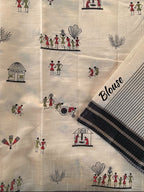 Mameraa Sarees White Heritage With A Royal Touch Tussar Silk Saree-White | Grocsy
