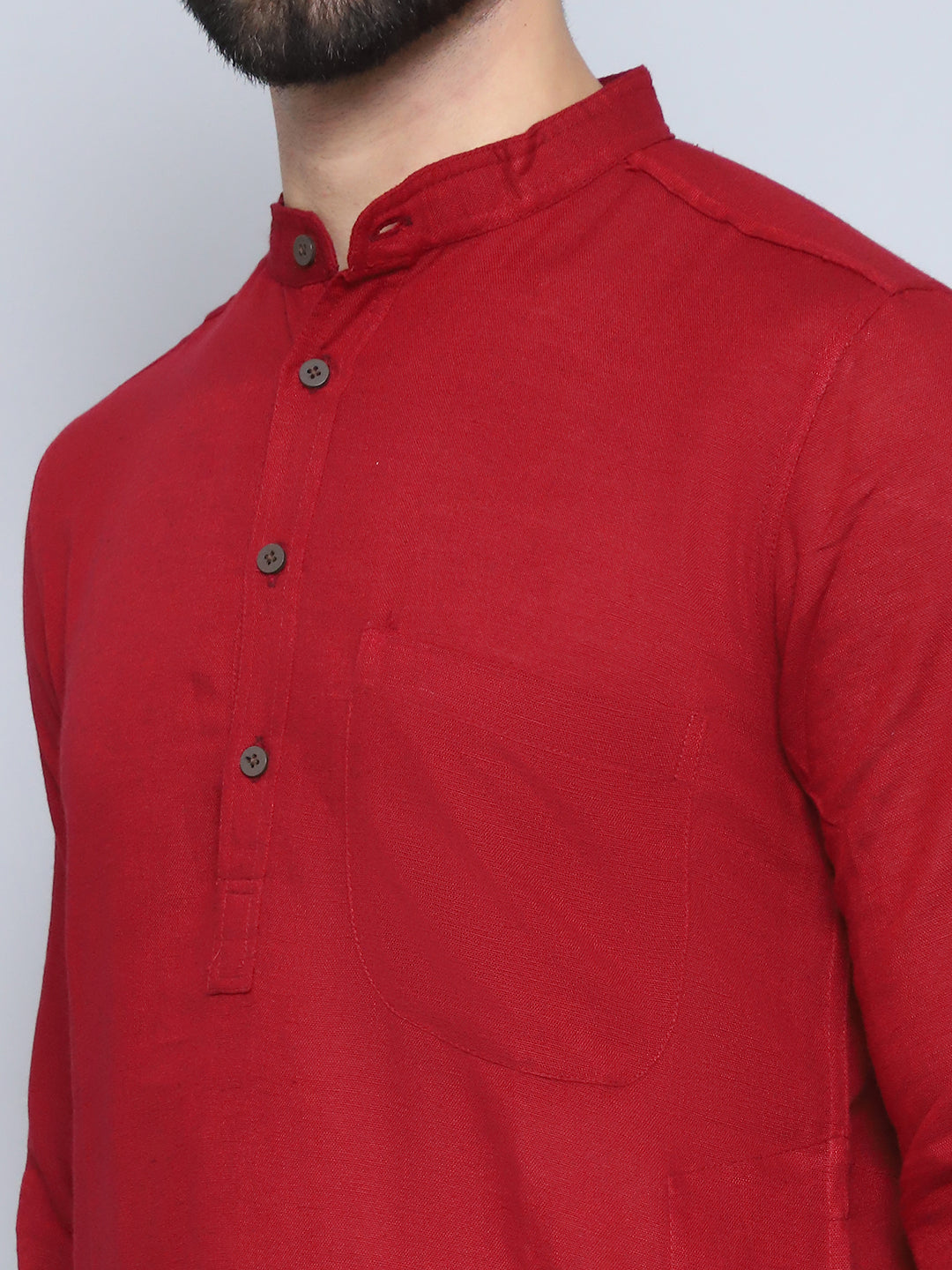 Even Apparels Men's Pure Cotton Maroon Kurta | Grocsy