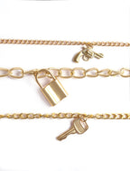 Gold-Polished Alloy Gold Charm Bracelet Set - The Pari