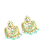 Gold-Polished Alloy Blue Golden Hoop Jhumki Earrings - The Pari