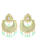 Gold-Polished Alloy Blue Golden Hoop Jhumki Earrings - The Pari