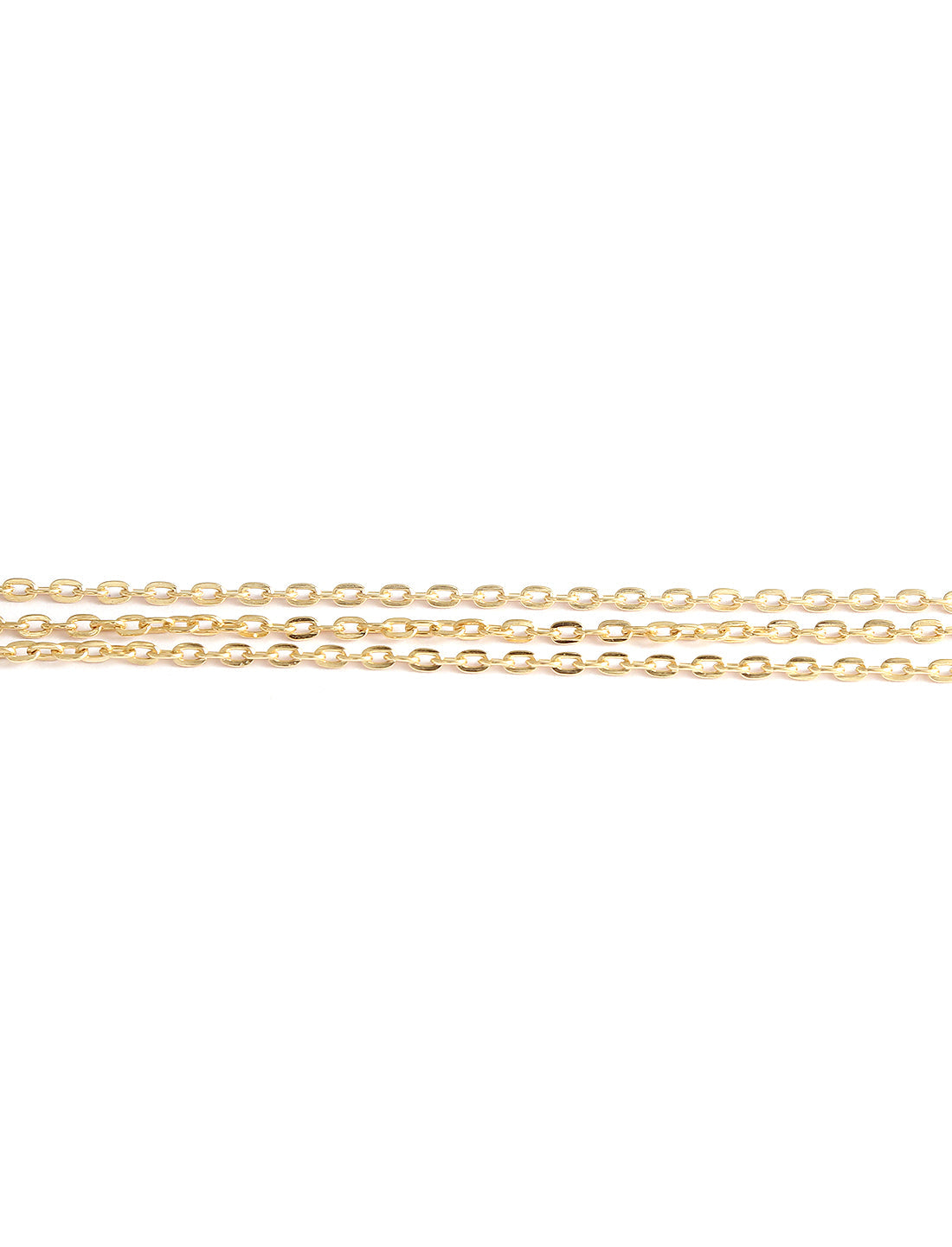 Gold-Polished Alloy Tripple Chain Necklace - The Pari | Grocsy