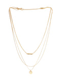 Gold-Polished Alloy Designer Embossed Double Layer Necklace - The Pari | Grocsy