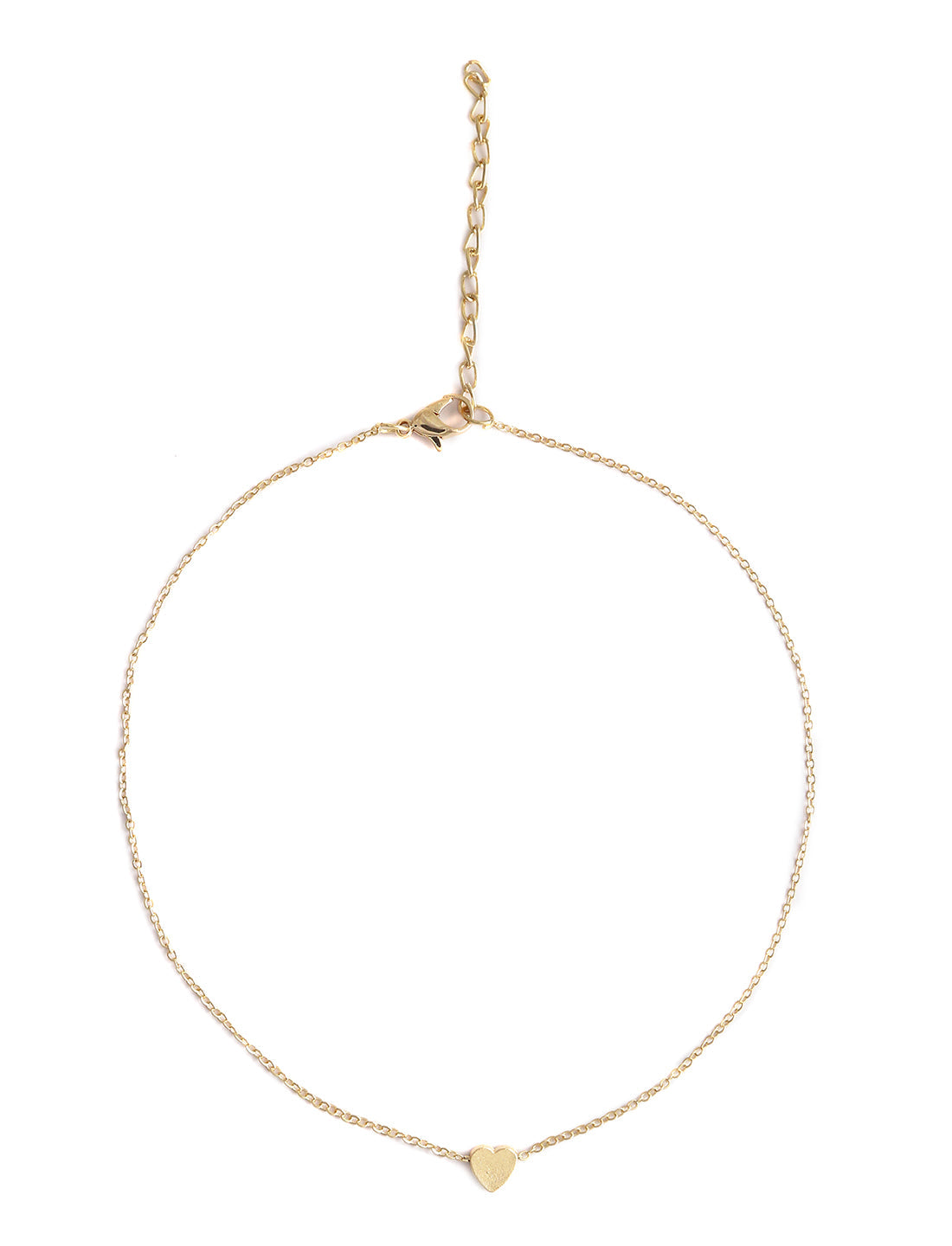 Gold-Polished Alloy Denty Look Heart Necklace - The Pari | Grocsy