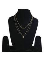 Gold-Polished Alloy Designer Embossed Double Layer Necklace - The Pari | Grocsy
