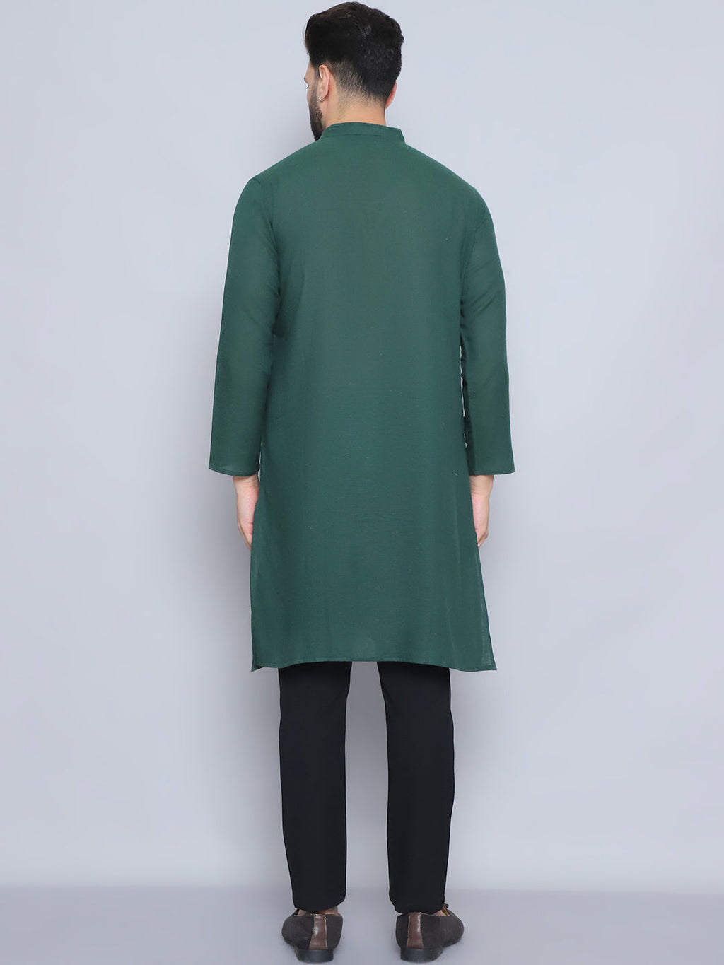 Even Apparels Men's Pure Cotton Green Kurta | Grocsy