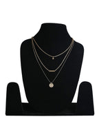 Gold-Polished Alloy Stone Plate & Coin Charm Necklace - The Pari | Grocsy