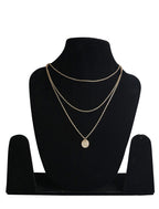 Gold-Polished Alloy Tripple Chain Necklace - The Pari | Grocsy