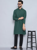 Even Apparels Men's Pure Cotton Green Kurta | Grocsy