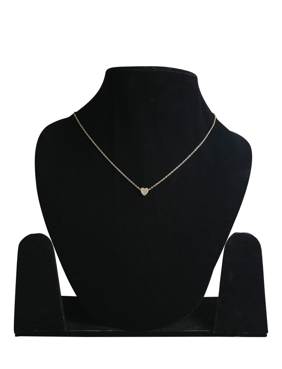 Gold-Polished Alloy Denty Look Heart Necklace - The Pari | Grocsy