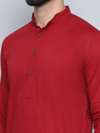 Even Apparels Men's Pure Cotton Maroon Kurta | Grocsy