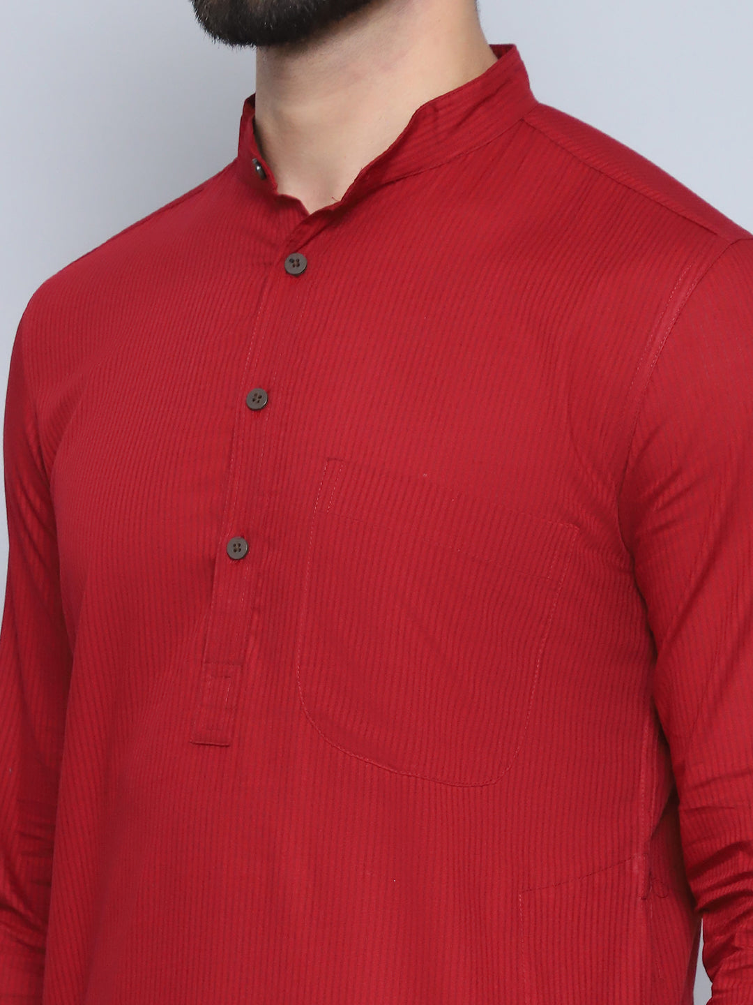 Even Apparels Men's Pure Cotton Maroon Kurta | Grocsy