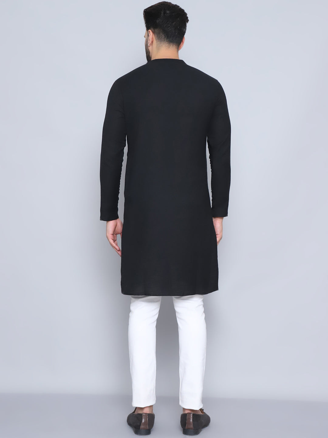 Even Apparels Men's Pure Cotton Black Sherwani Kurta | Grocsy