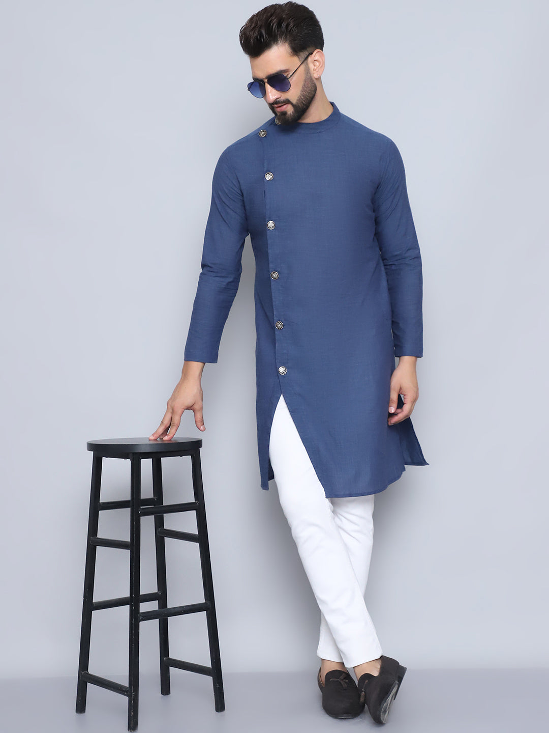 Even Apparels Men's Pure Cotton Grey Sherwani Kurta | Grocsy