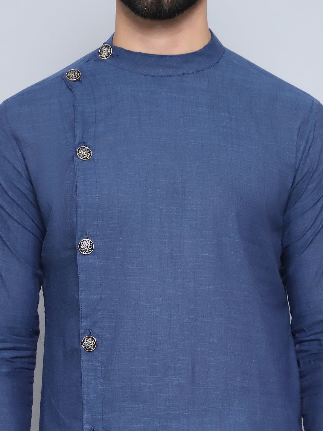 Even Apparels Men's Pure Cotton Grey Sherwani Kurta | Grocsy