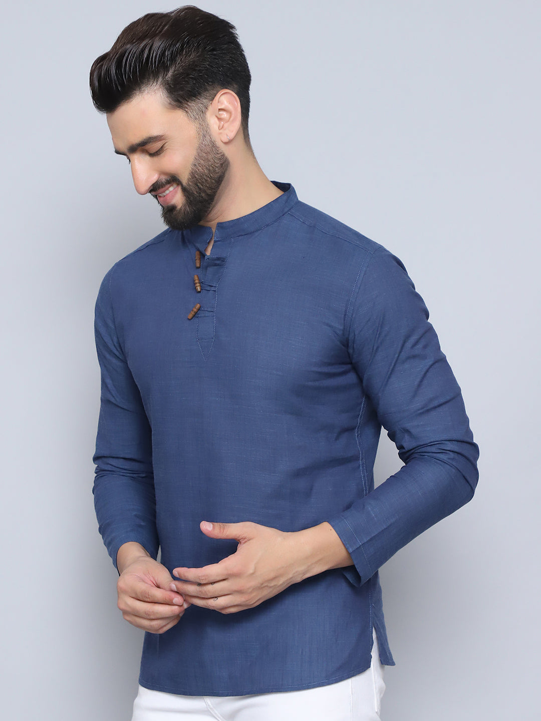 Even Apparels Men's Loop Wooden Button Kurta | Grocsy