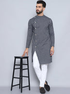 Even Apparels Men's Pure Cotton Black Sherwani Kurta | Grocsy