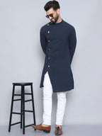 Even Apparels Men's Pure Cotton Blue Sherwani Kurta | Grocsy